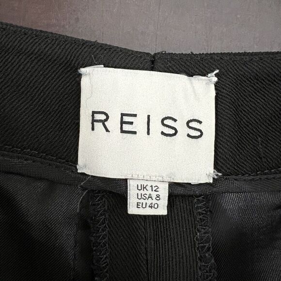 REISS Isla Slim Fit Tailored Trousers Dress Pants Mid Rise Black Women’s Size 8 - Picture 8 of 10